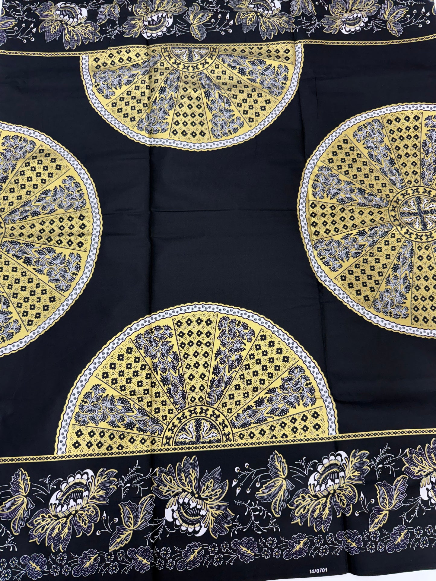 Luxury Black & Gold African Print Fabric – Premium 6-Yard Cotton Wax Print