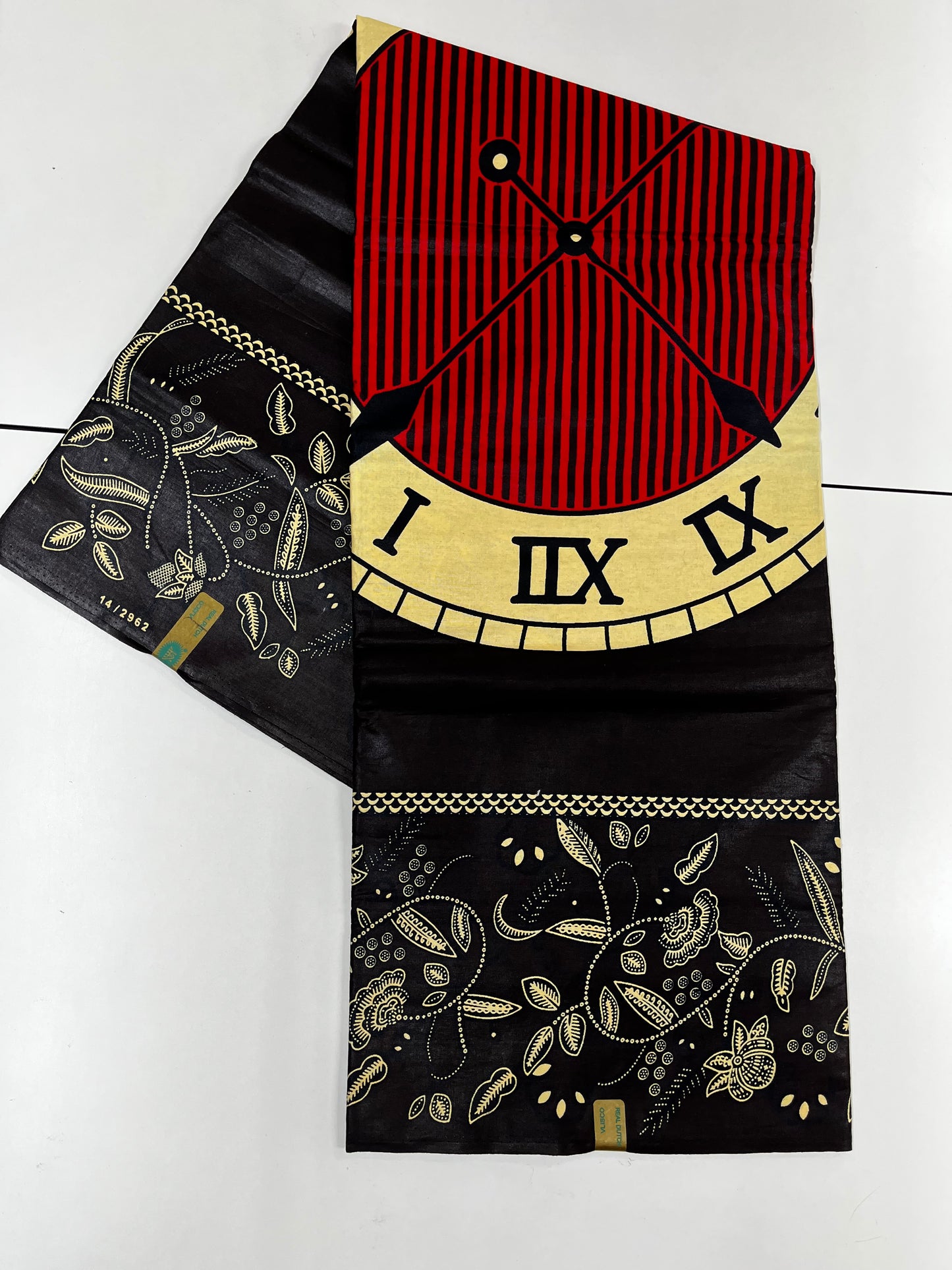 🖤 Black, White & Deep Red VIP Holland Wax Print – Premium Quality