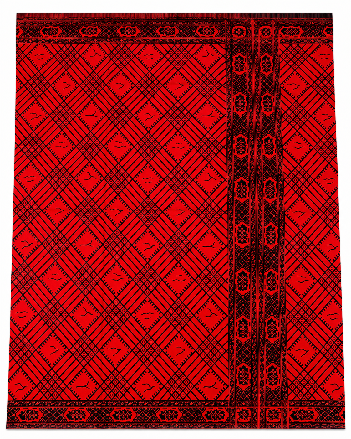 Bold Red & Black African Print Fabricated