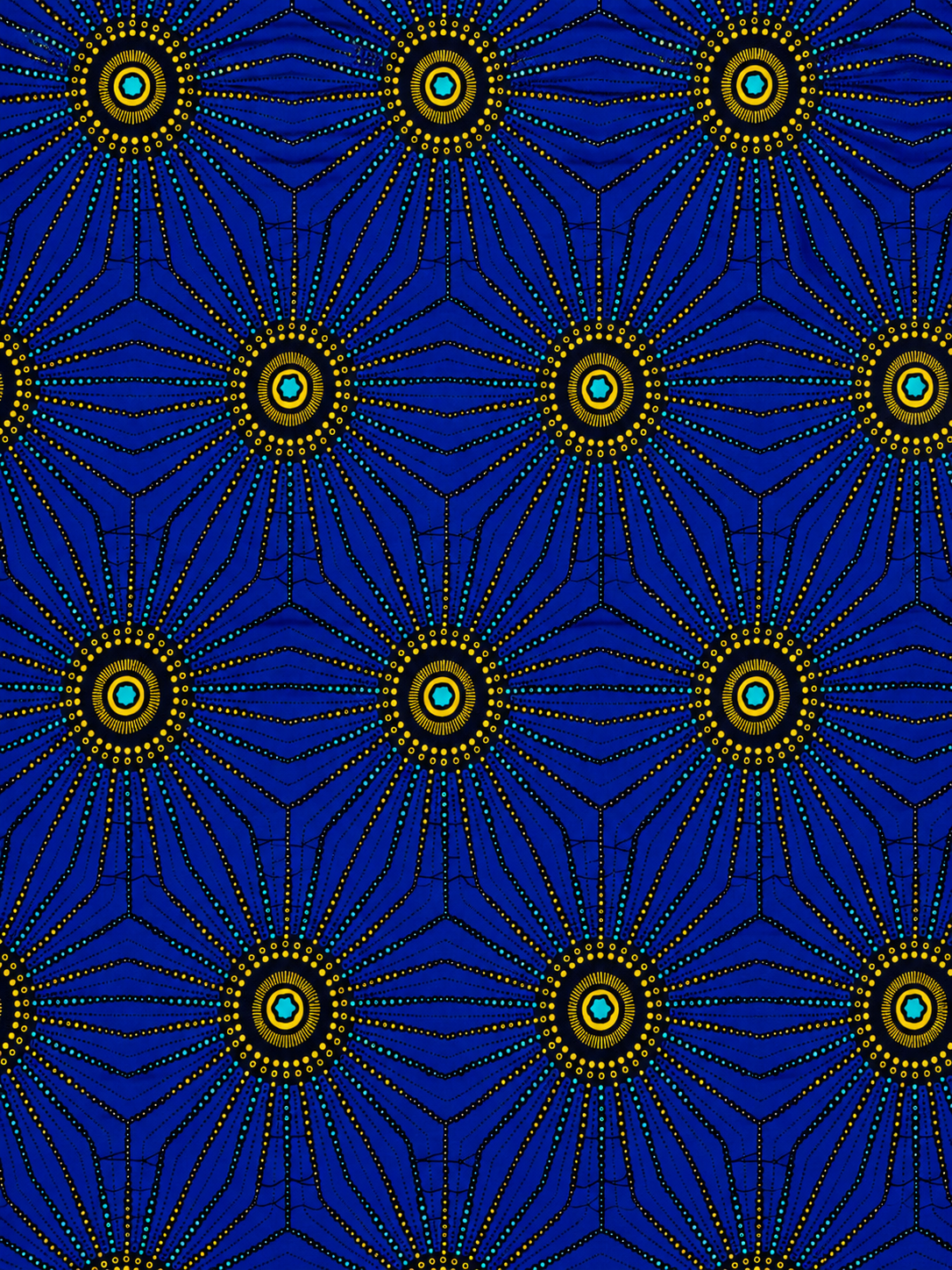 Royal Blue African Wax Print Fabric