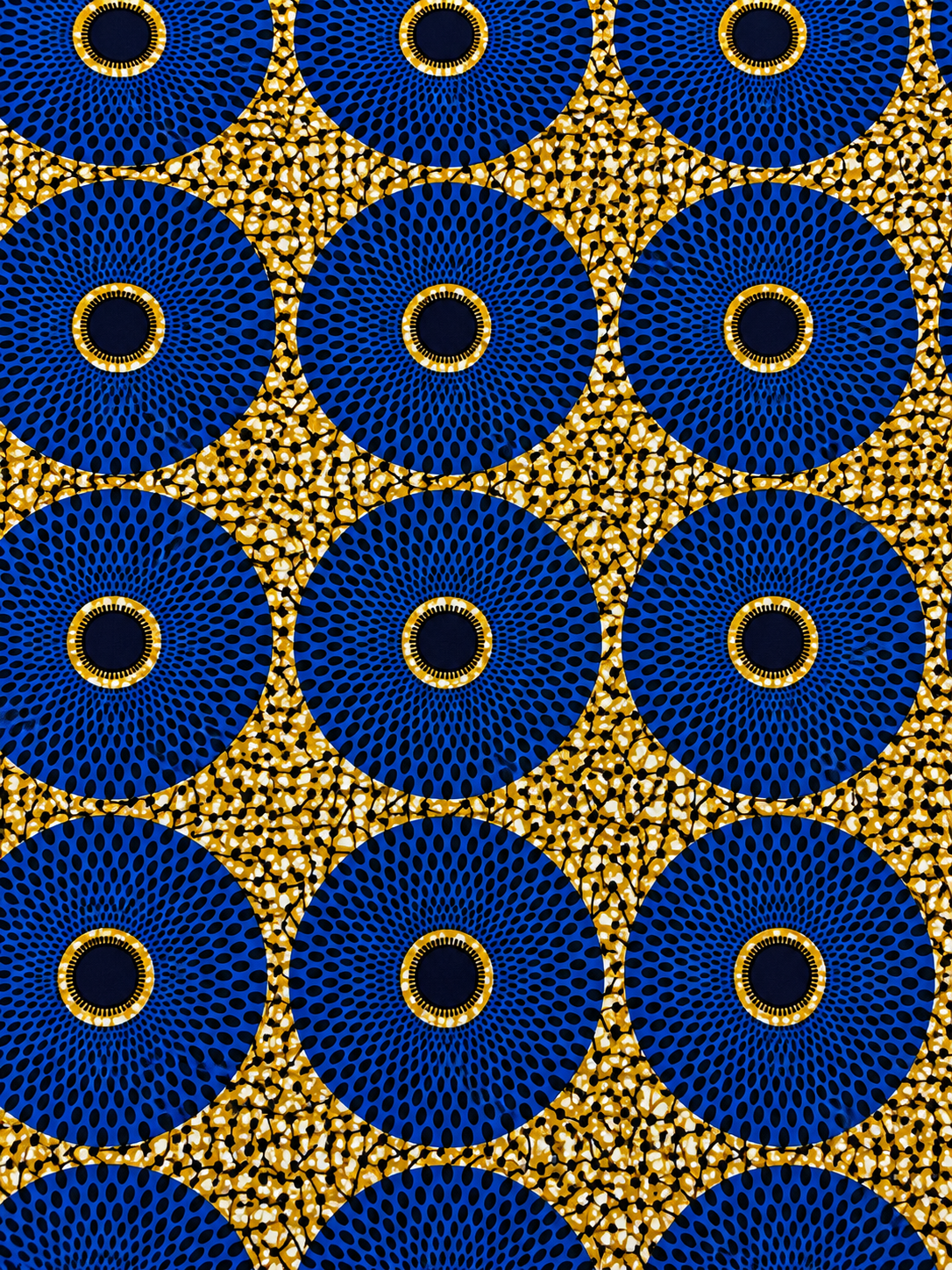 Royal Blue & Gold African Print Fabric