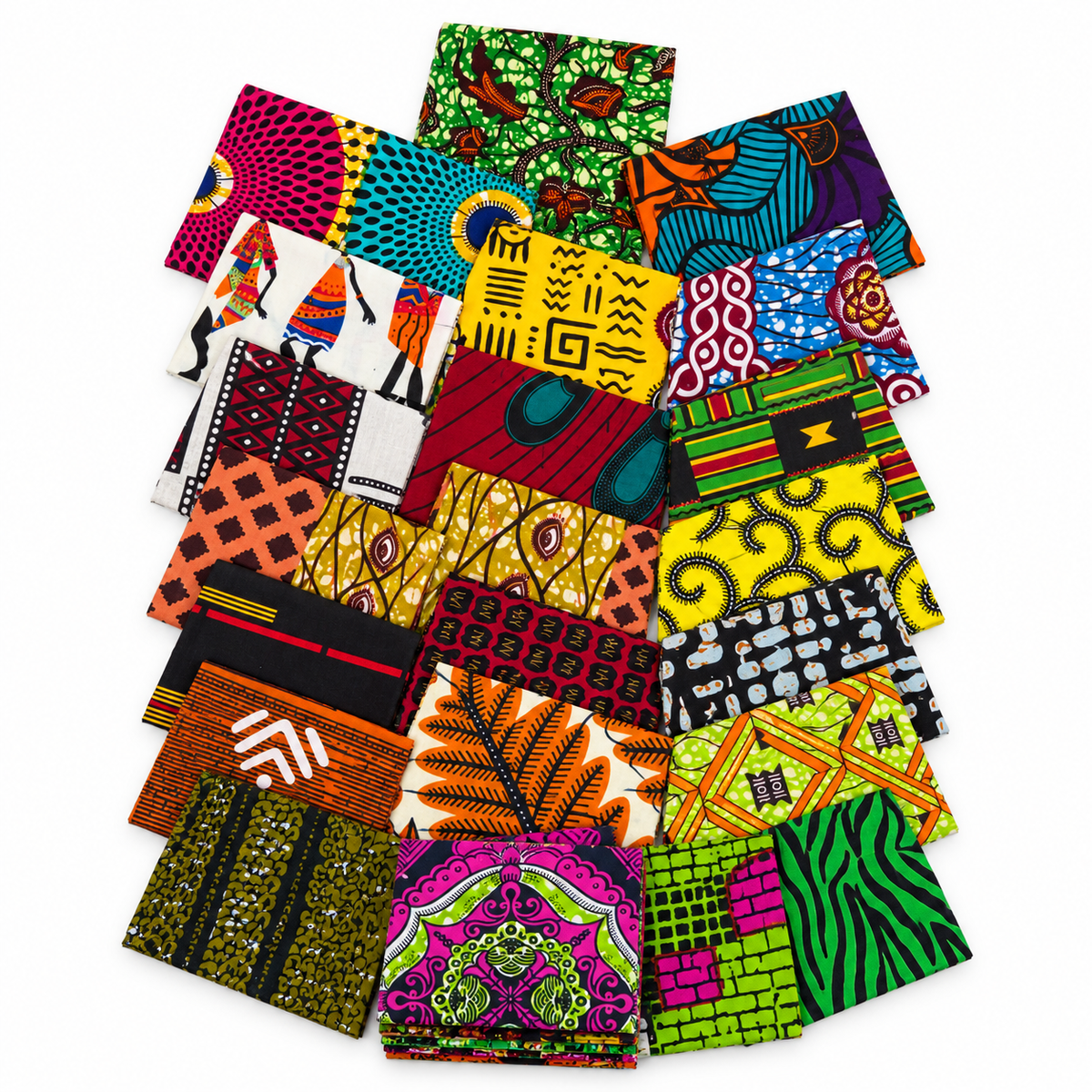 African Print Charm Pack – 42 Precut 5-Inch Fabric Squares