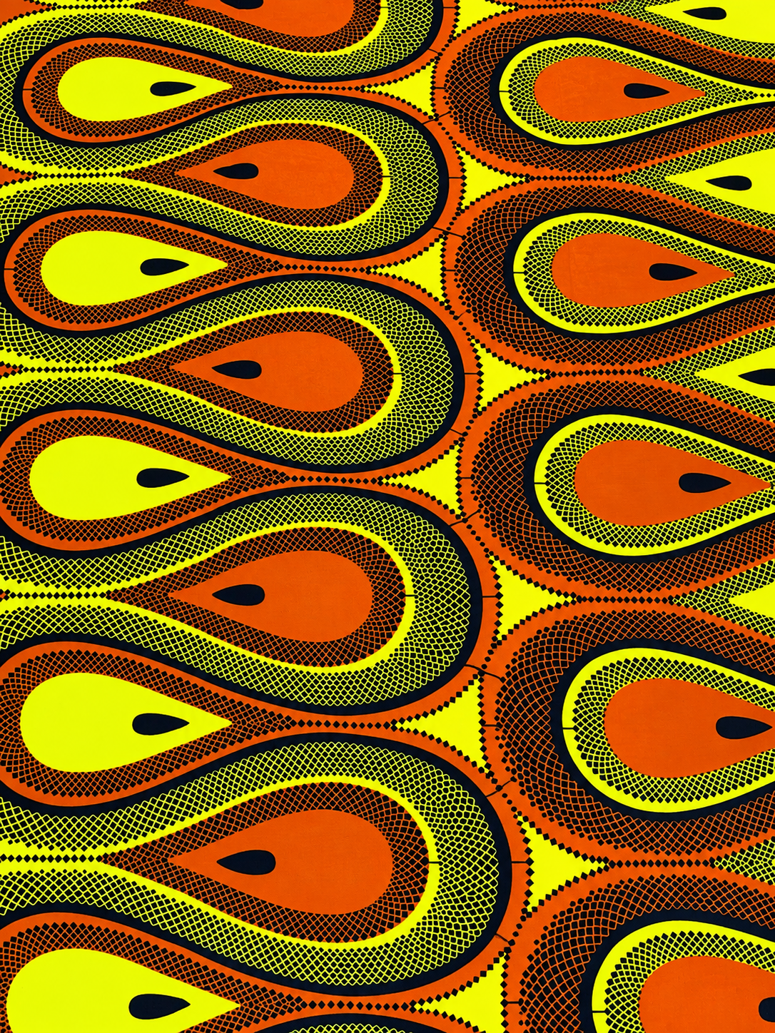 Orange & Yellow African Print Fabric – 100% Cotton Ankara Wax Print | 6 Yards