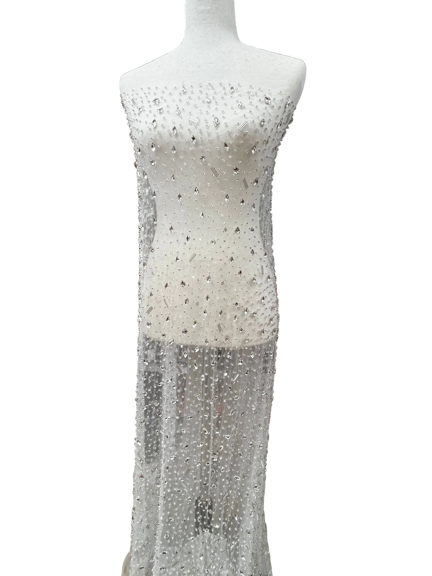 Crystal Beaded Lace – Luxury Couture Fabric by the Yard