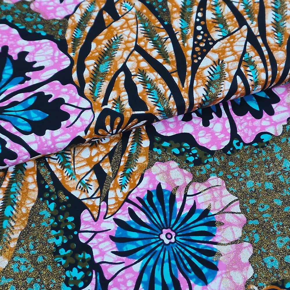 Embellish with gold print %cotton