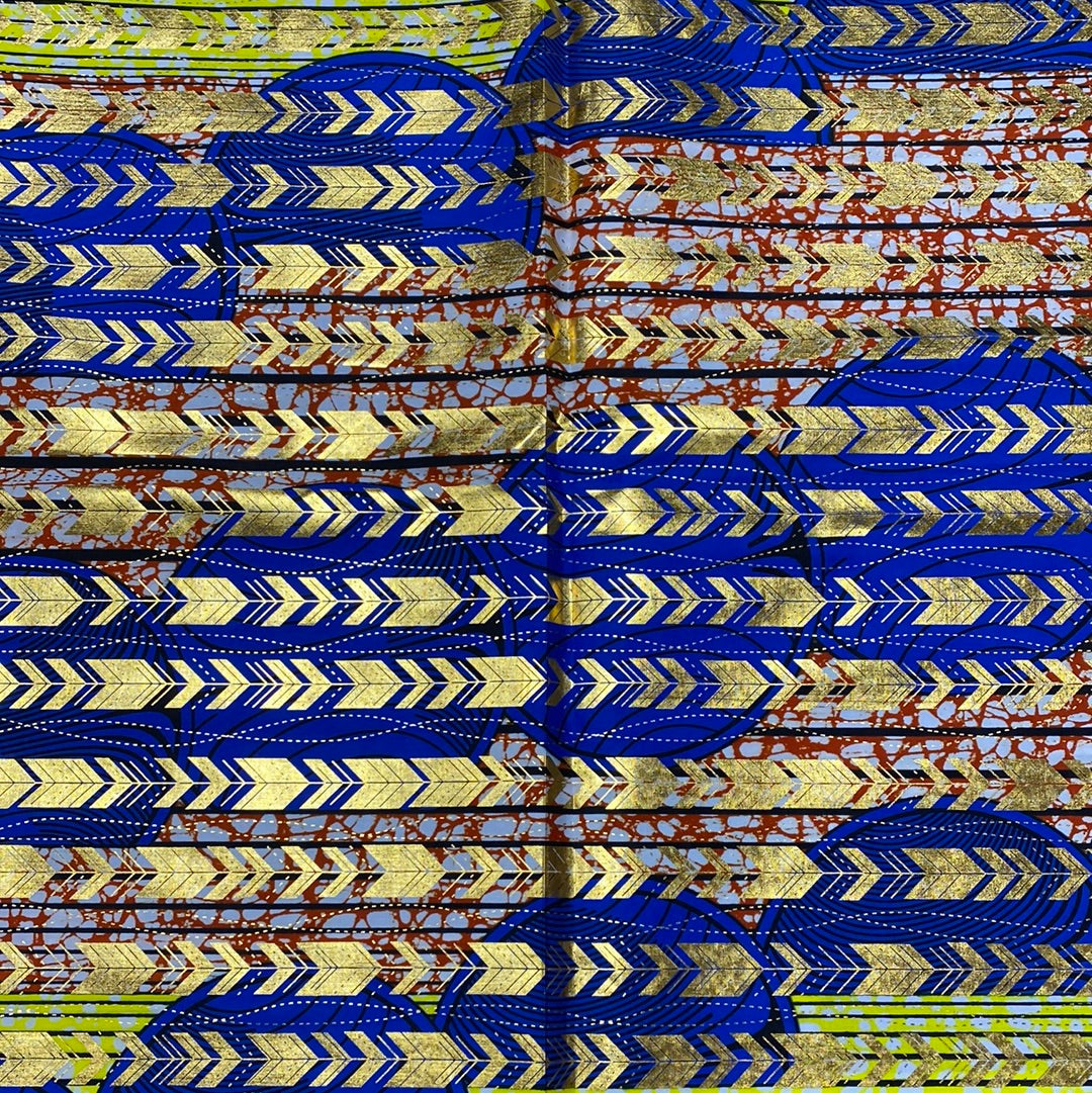 Embellished with gold 6 yards 100% cotton