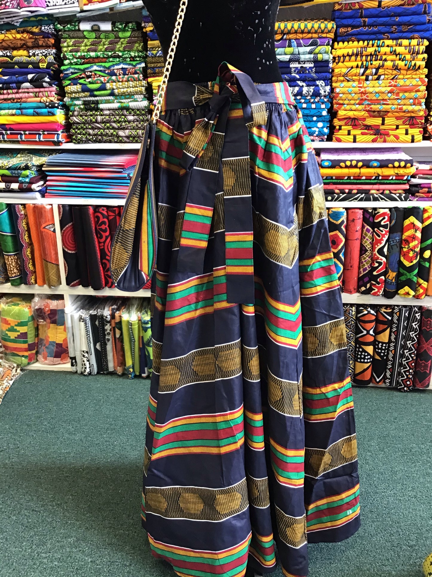 Maxi skirt-8 panel And clutch bag set