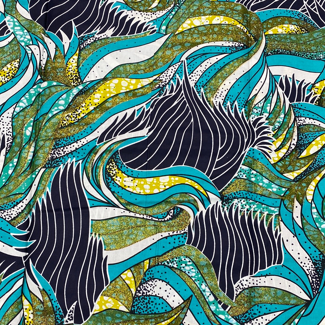 Embellished with gold 6 yards 100% cotton
