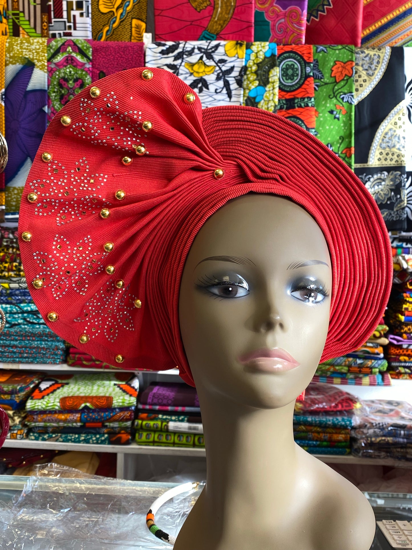 Auto gele Head tie