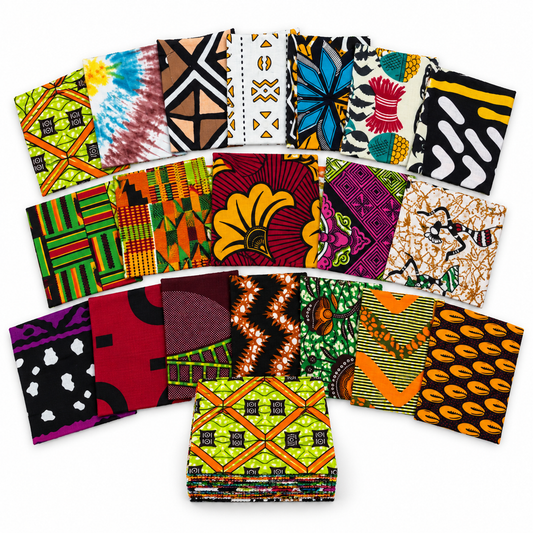 African Print Charm Pack – 42 Precut 5-Inch Fabric Squares
