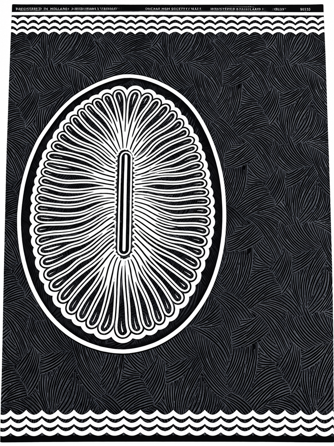 Midnight Fan Medallion Black and White African Print Fabric – 6-Yard