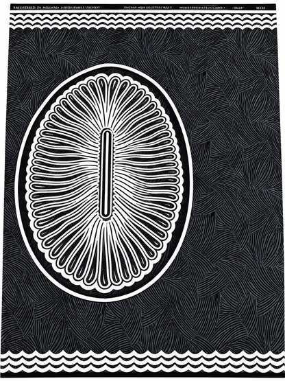 Midnight Fan Medallion Black and White African Print Fabric – 6-Yard