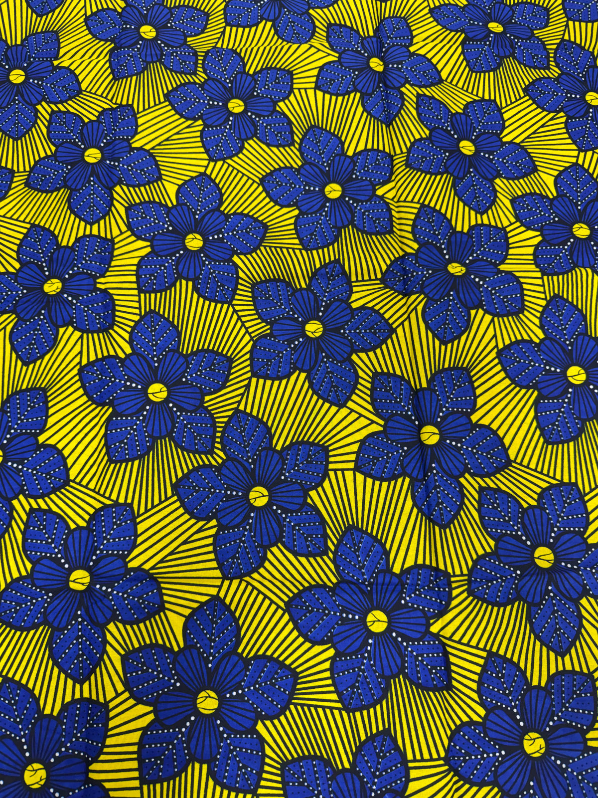 Blue & Yellow Corset Butterfly African Print Fabric — Sold by the Yard