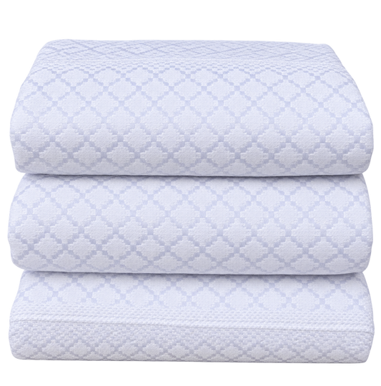 Authentic Woven Kente Fabric - White