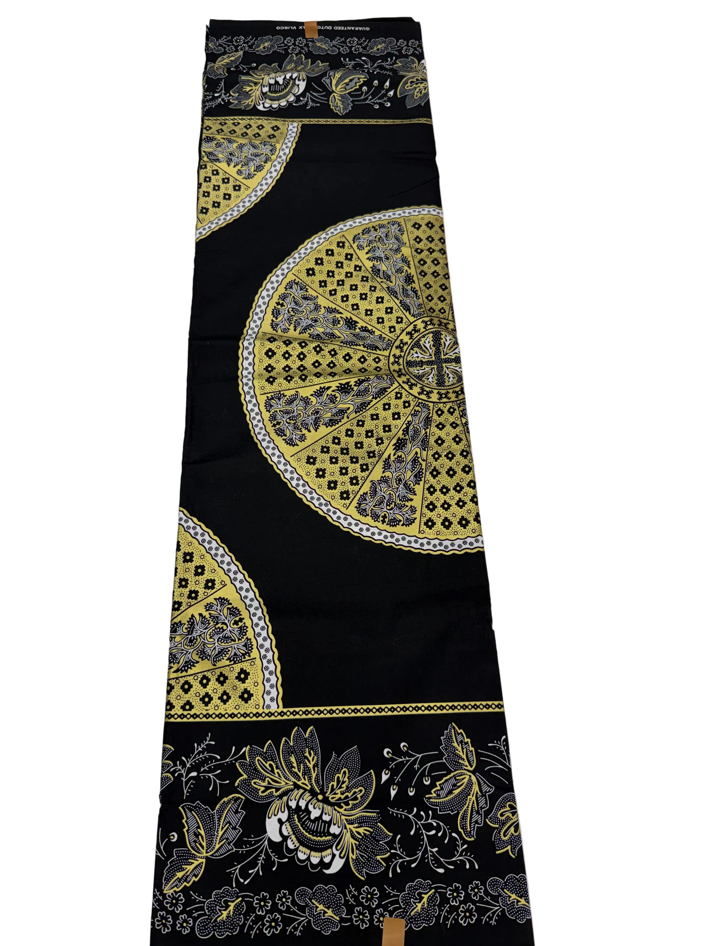 Luxury Black & Gold African Print Fabric – Premium 6-Yard Cotton Wax Print
