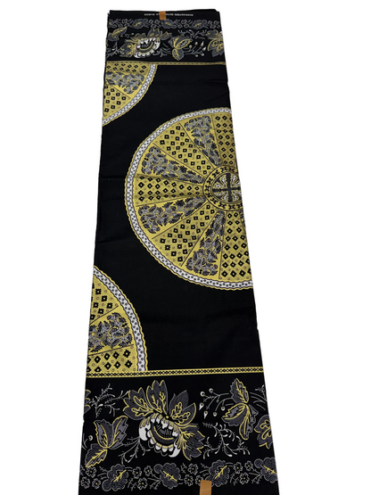 Luxury Black & Gold African Print Fabric – Premium 6-Yard Cotton Wax Print