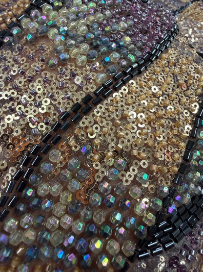 Luxury Multicolor Beaded Lace Fabric