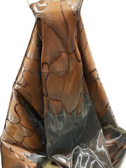 Luxury Liquid Red Organza Brocade Fabric – 60 Inch Wide, Sold by the Yard