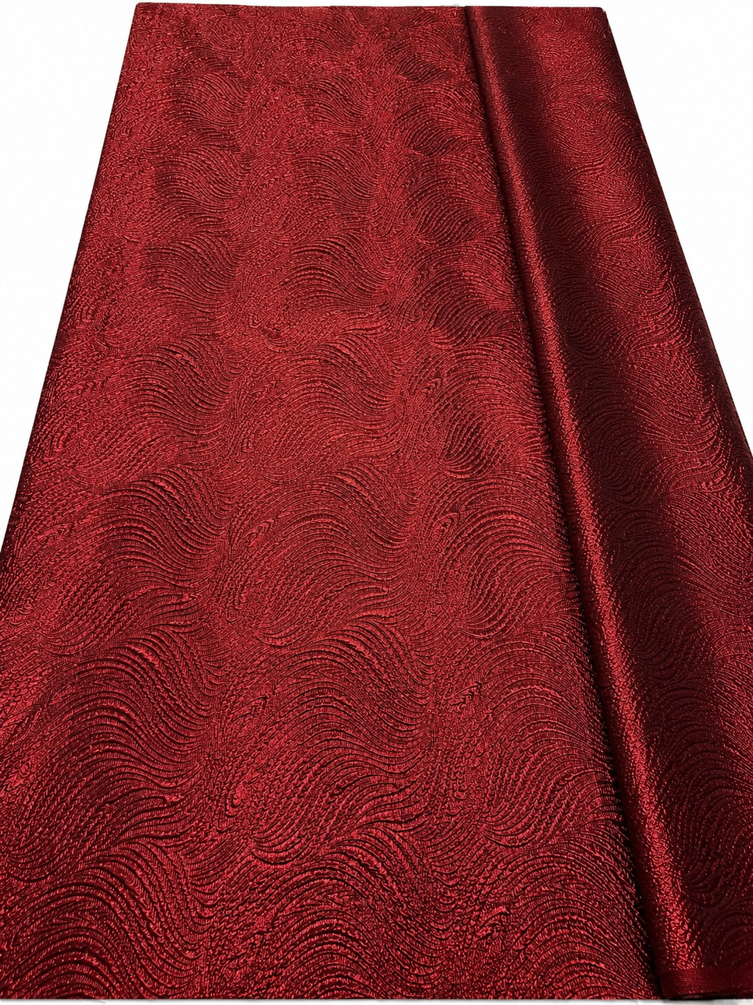 Luxury Burgundy Metallic Jacquard Brocade Fabric