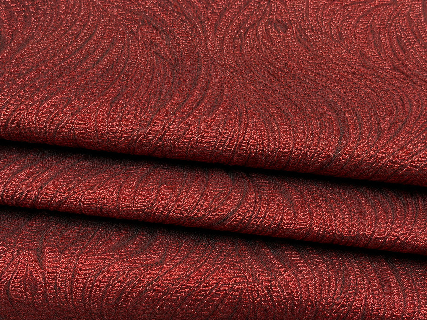 Luxury Burgundy Metallic Jacquard Brocade Fabric