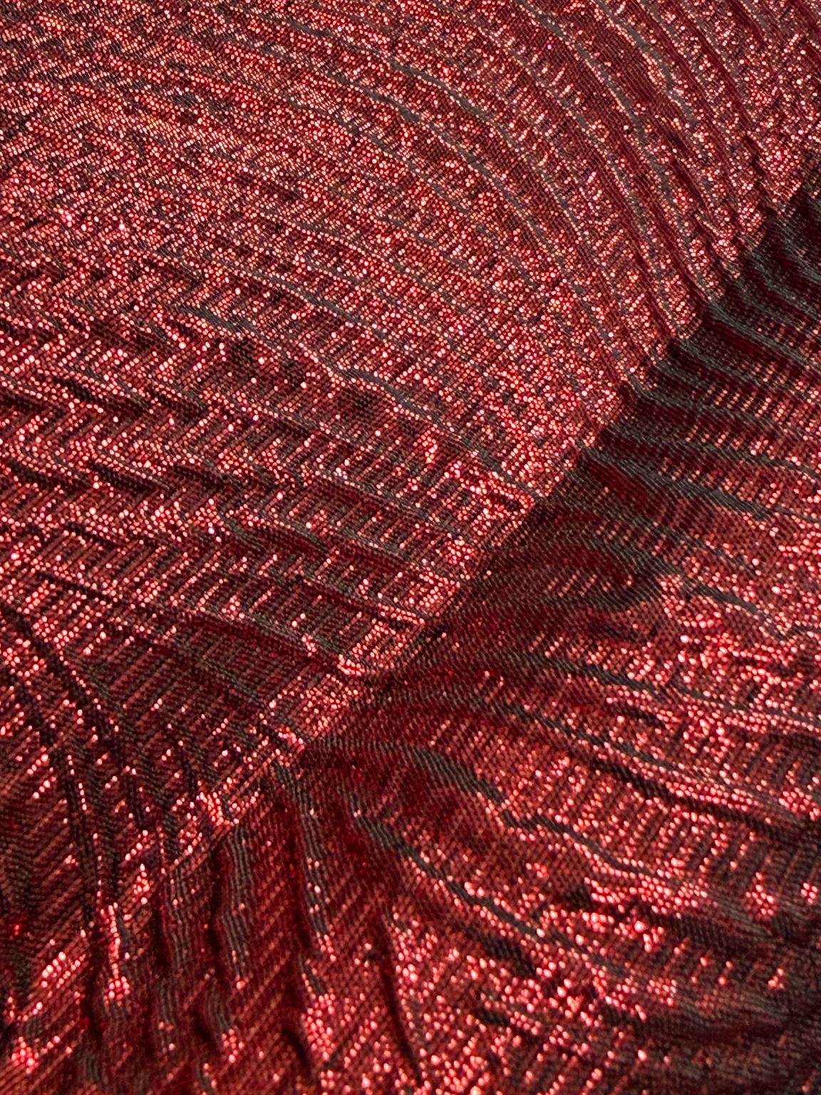 Luxury Burgundy Metallic Jacquard Brocade Fabric