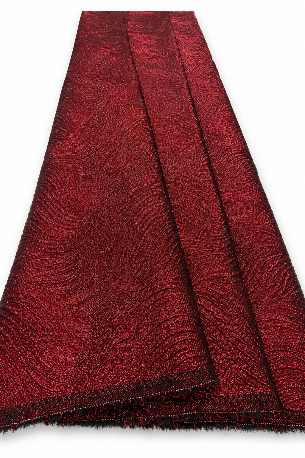 Luxury Burgundy Metallic Jacquard Brocade Fabric