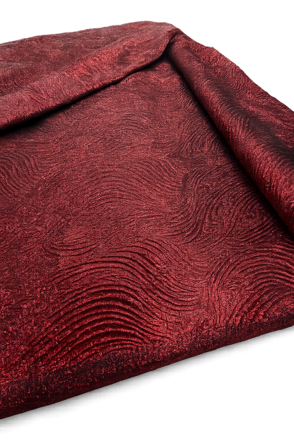 Luxury Burgundy Metallic Jacquard Brocade Fabric