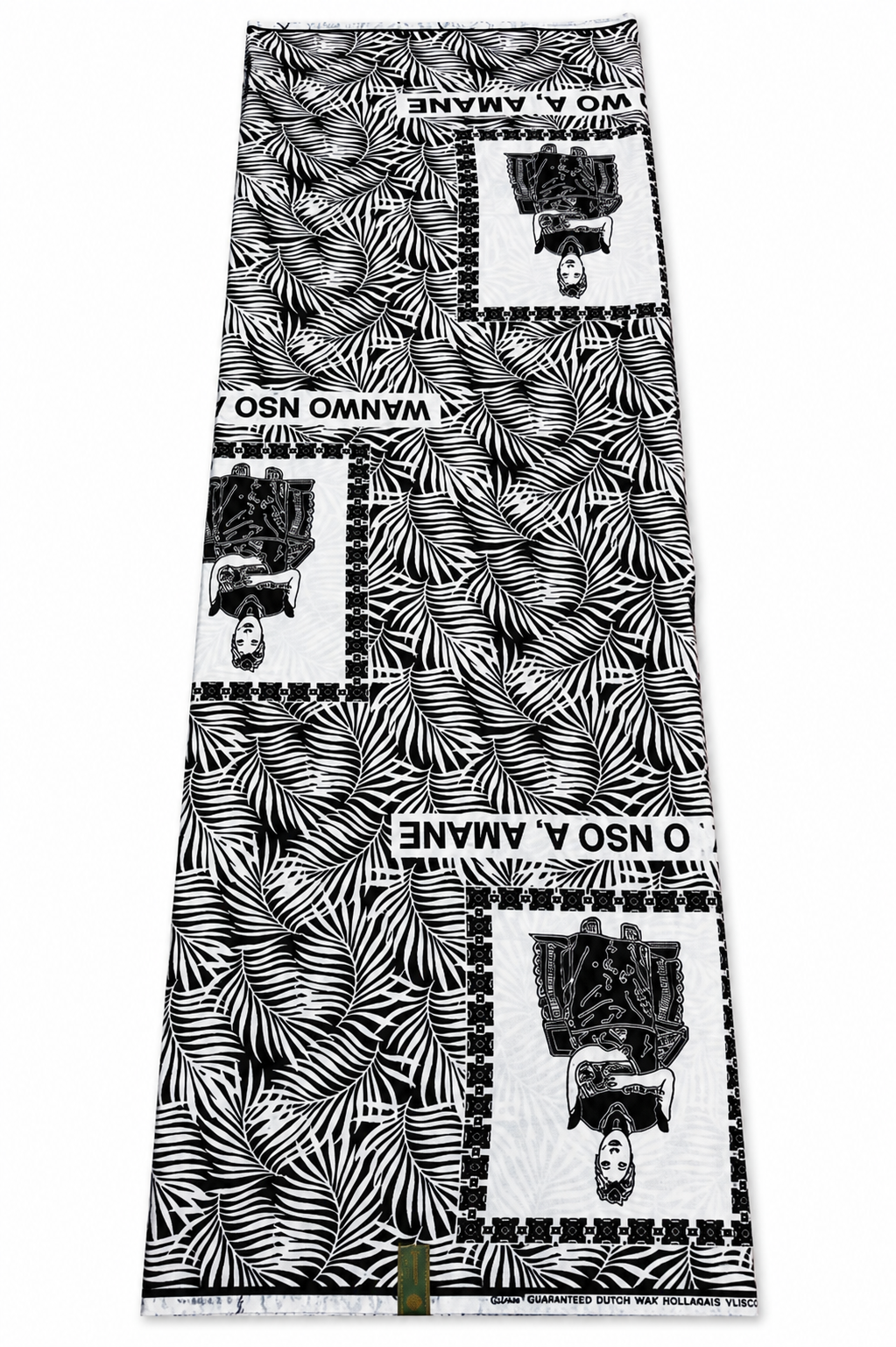 Premium Black & White African Print Fabric – Full 6-Yard Piece