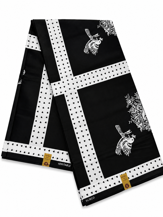 Timeless Black & White African Wax Print Fabric