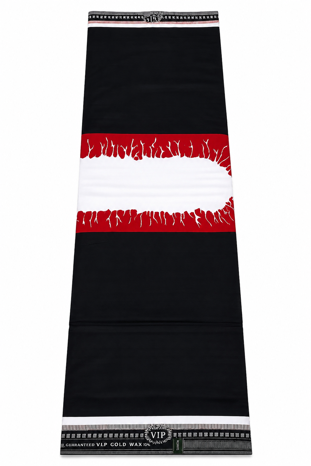 Bold Black & Red African Wax Print Fabric – Timeless Elegance