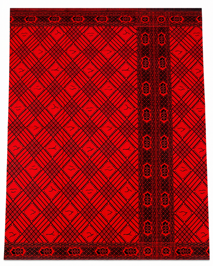 Bold Red & Black African Print Fabricated