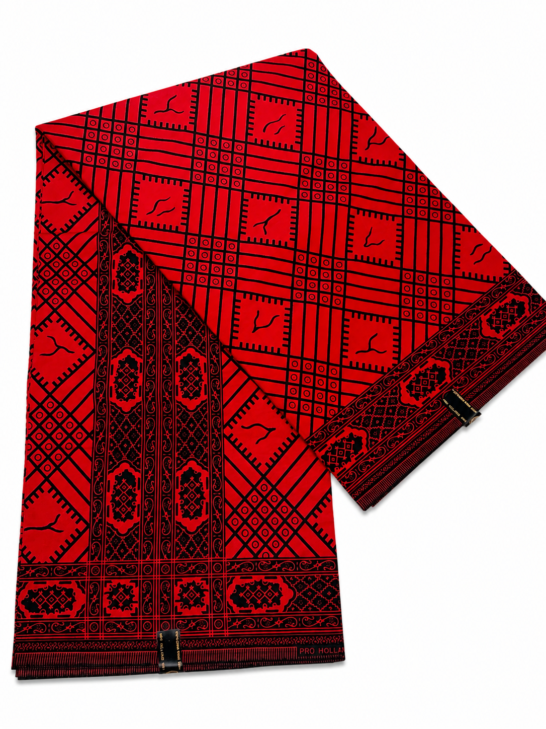 Bold Red & Black African Print Fabricated