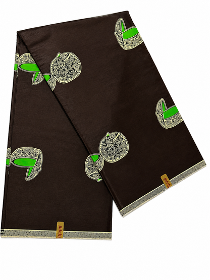 Dark Brown African Wax Print Fabric