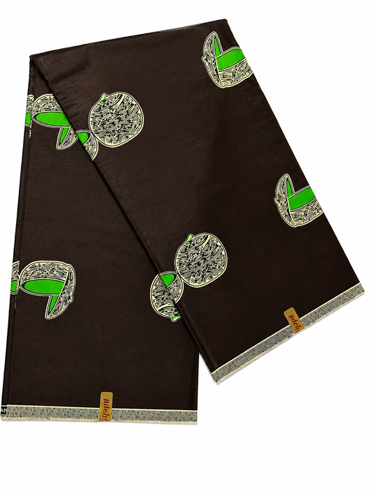 Dark Brown African Wax Print Fabric