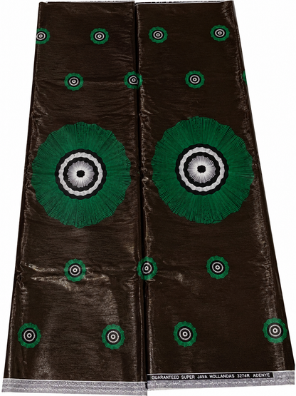 Dark Brown Super Java Wax Print Fabric
