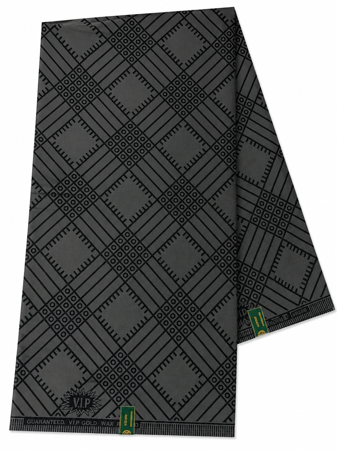 Black-on-Black African Wax Print Fabric