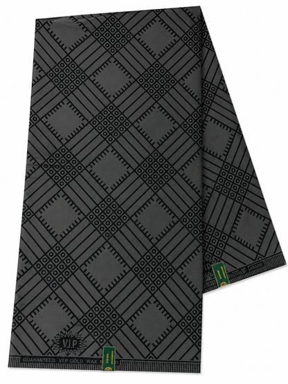 Black-on-Black African Wax Print Fabric