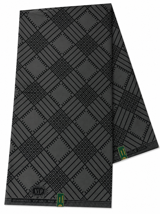 Black-on-Black African Wax Print Fabric