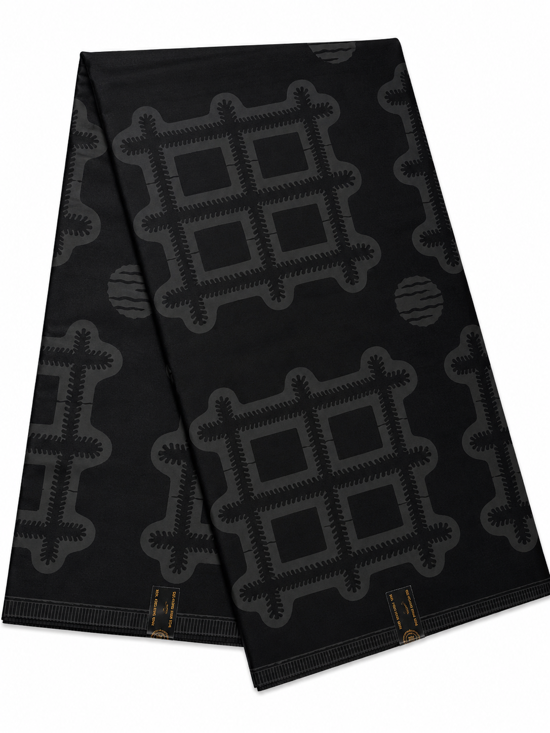 Black-on-Black African Wax Print Fabric