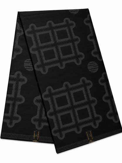 Black-on-Black African Wax Print Fabric