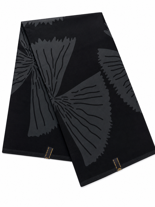 Black-on-Black African Wax Print Fabric