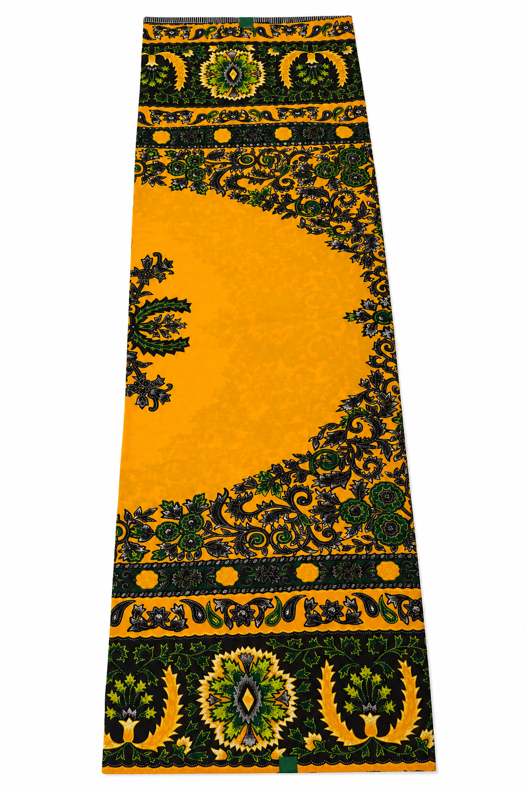 Golden Mustard Floral African Wax Print Fabric – 6 Yards