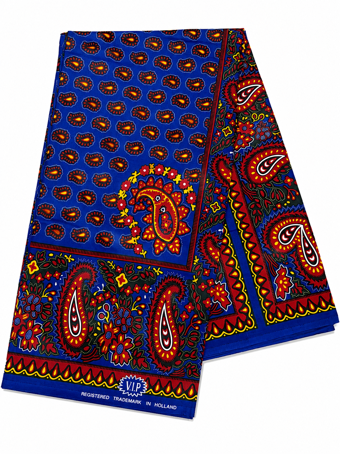 Blue Paisley African Print Fabric – 6 Yards