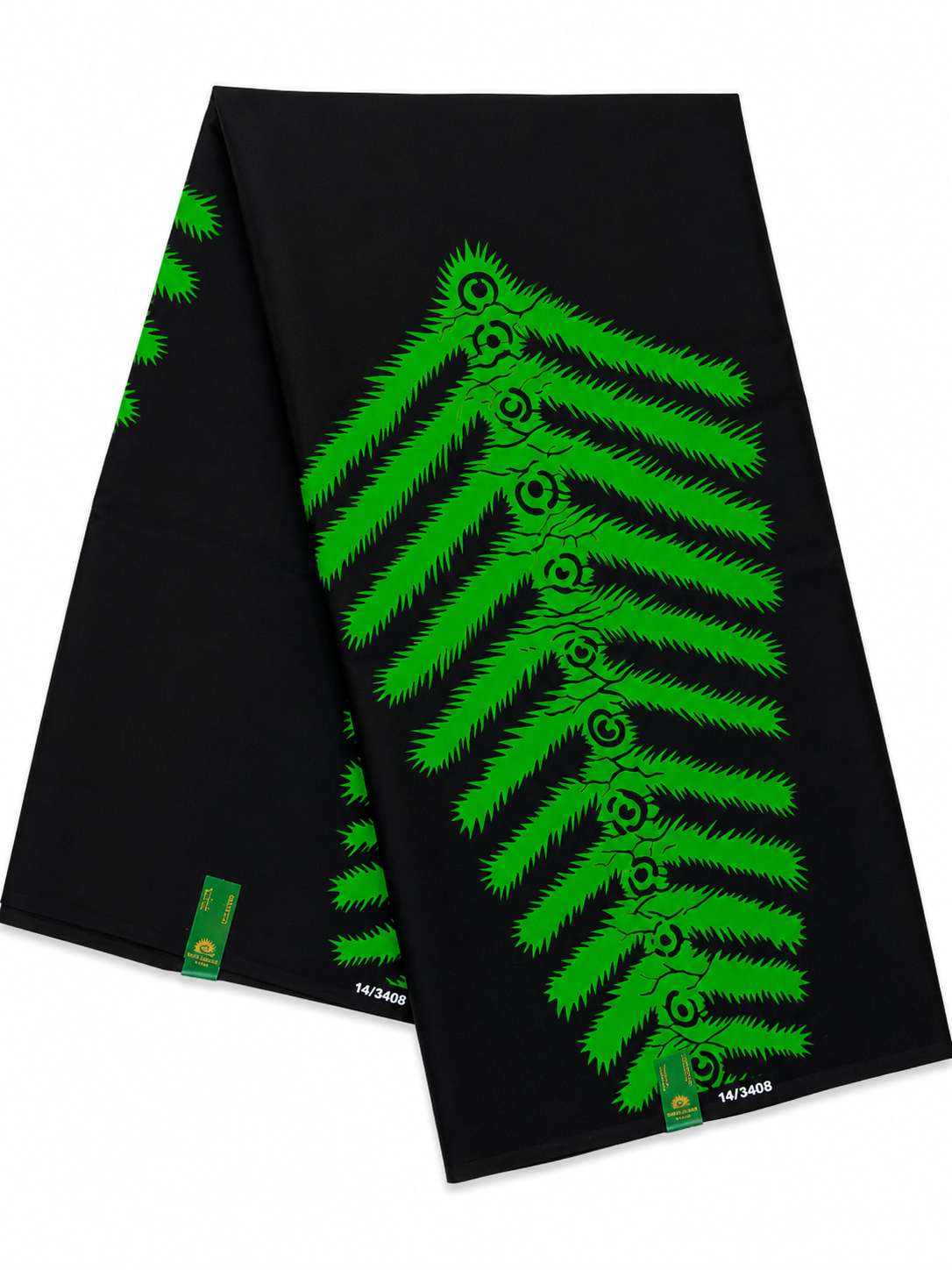 Black & Green African Wax Print Fabric