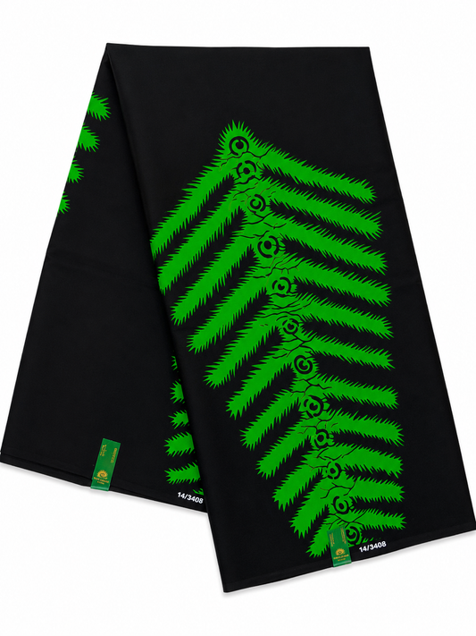 Black & Green African Wax Print Fabric