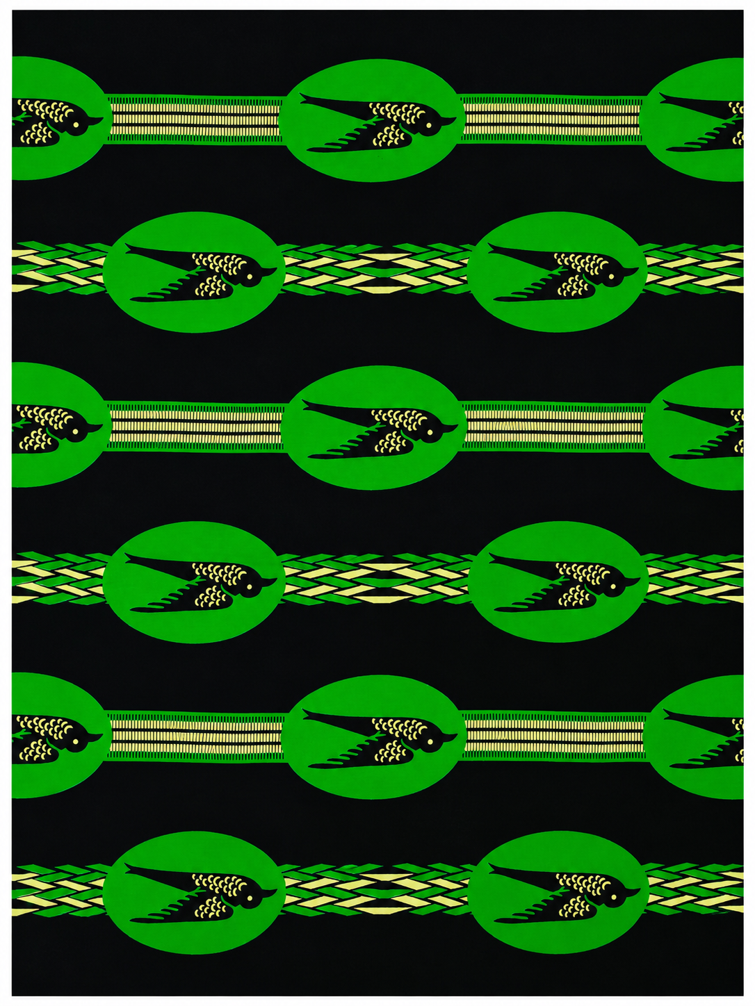 Black & Emerald Green African Wax Print Fabric | Premium Cotton Ankara Fabric by the 6Yards