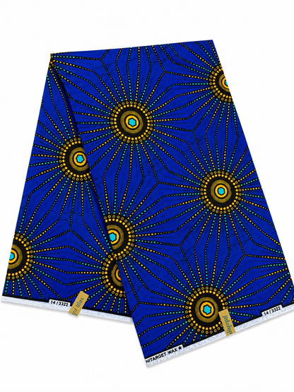 Royal Blue African Wax Print Fabric