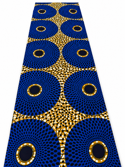 Royal Blue & Gold African Print Fabric