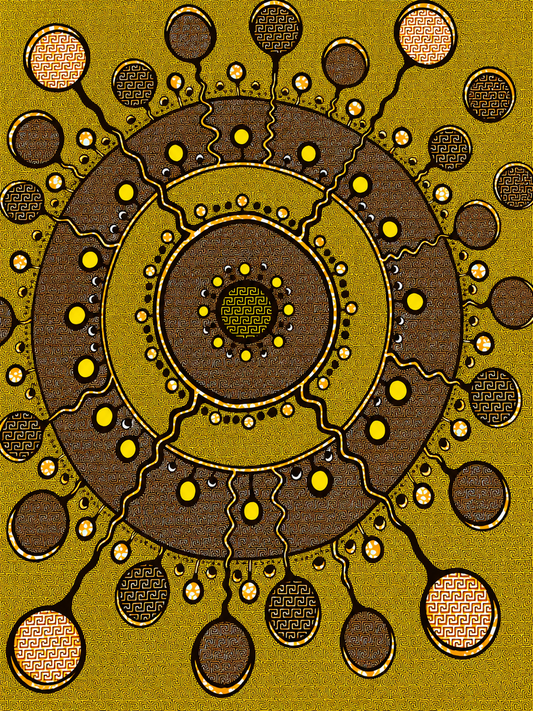 Golden Earth African Print Cotton Fabric