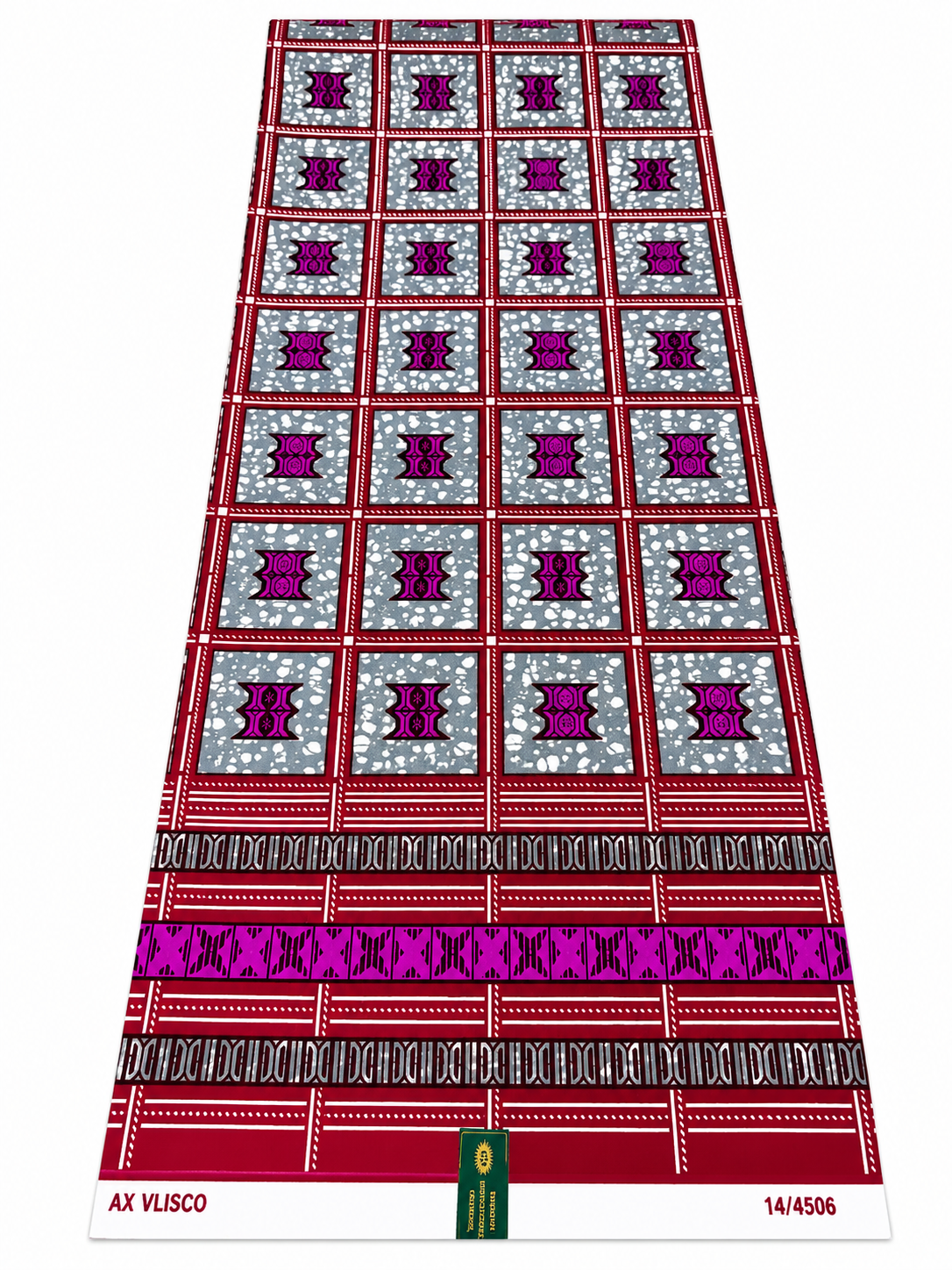 Burgundy & Purple Geometric African Print Cotton Fabric